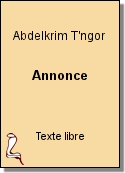 Annonce de Abdelkrim T'ngor